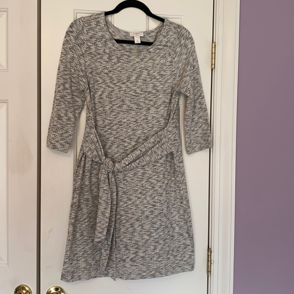 Grey knitted sweater dress